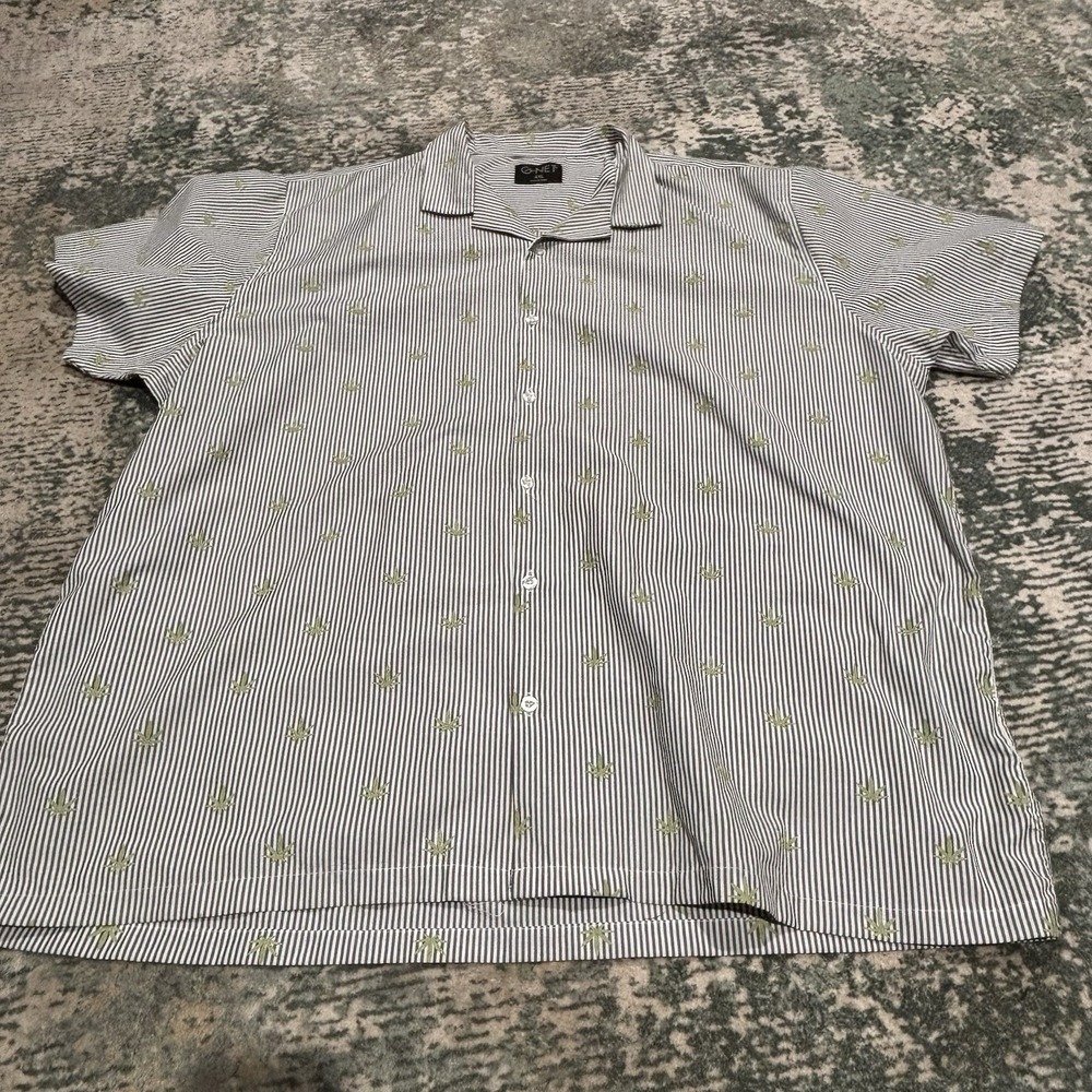 O-Net 4XL Searsucker Marijuana Pattern Shirt EUC